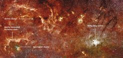 Abb. 1: HST/Spitzer composite: NASA, ESA, D.Q.Wang (UMass), JPL, S. Stolovy (Spitzer Science Center)