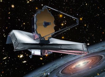 Figure 1: The James Webb Space Telescope, whose primary mirror has a diameter of 6.5 meters, will be launched in 2018. It is the designated successor of the Hubble Space Telescope. Figure 1: The James Webb Space Telescope, whose primary mirror has a diameter of 6.5 meters, will be launched in 2018. It is the designated successor of the Hubble Space Telescope.