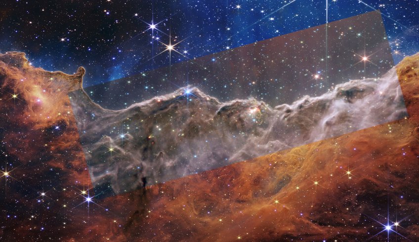 Cradle of the stars: what looks like a rugged mountain range is actually a region in the Carina Nebula where new suns are born. Cradle of the stars: what looks like a rugged mountain range is actually a region in the Carina Nebula where new suns are born.