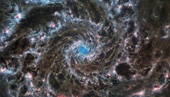 Dust and PAH emission as seen with the JWST MIRI camera from NGC628 (or M74). Dust and PAH emission as seen with the JWST MIRI camera from NGC628 (or M74).